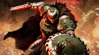 doom the dark ages key art, showing the doom slayer with a shield and shotgun
